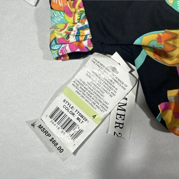 NWD‎ Trina Turk [ 4 ] Tahitian Floral Shirred Side Hipster Bikini Bottom - Picture 13 of 14